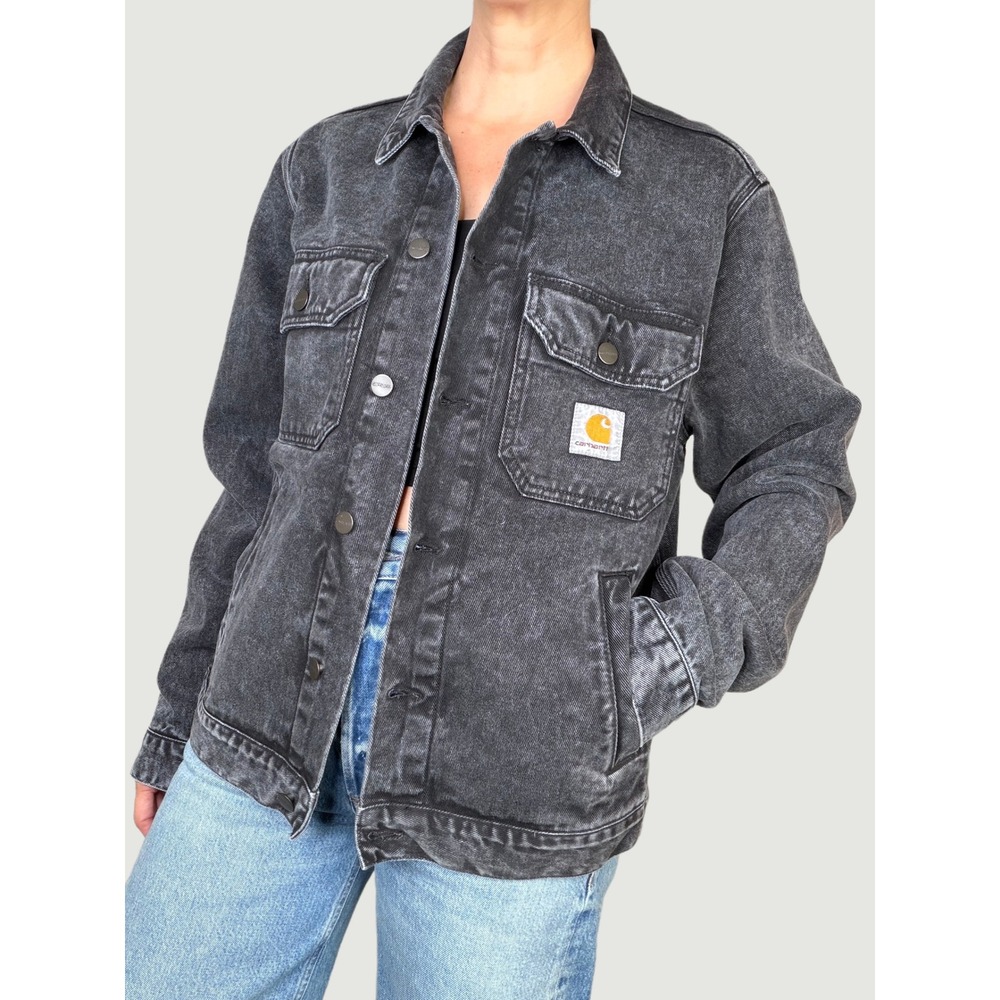 Carhartt WIP Stetson Jacket Black Denim Coat Organic Cotton Work in Progress S